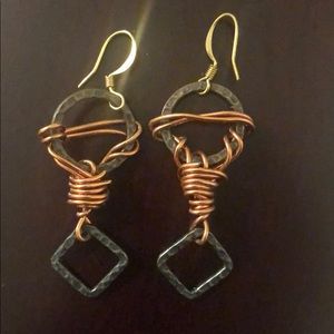 Unique handmade wire wrapped earrings